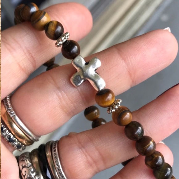 🔴SALE ! Men or women Tiger eye cross bracelet - Picture 6 of 10